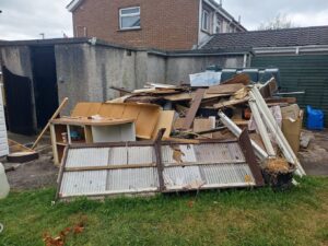 Garden area before a waste clearance