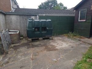 Garden area after waste and unwanted items were removed