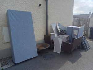 Driveway before a household waste clearance