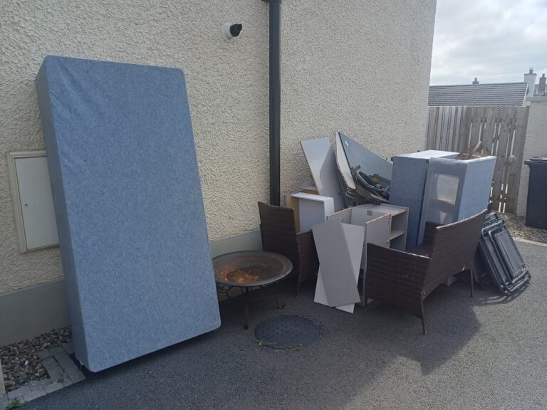 Driveway before a household waste clearance