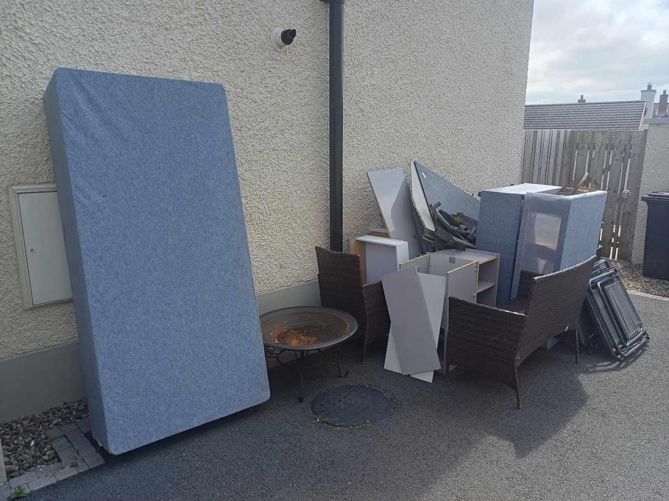 Driveway before a household waste clearance
